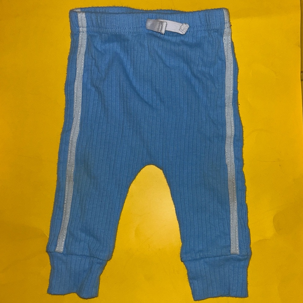 Blue Baby Pants with Silver Stripes 6-9 Months